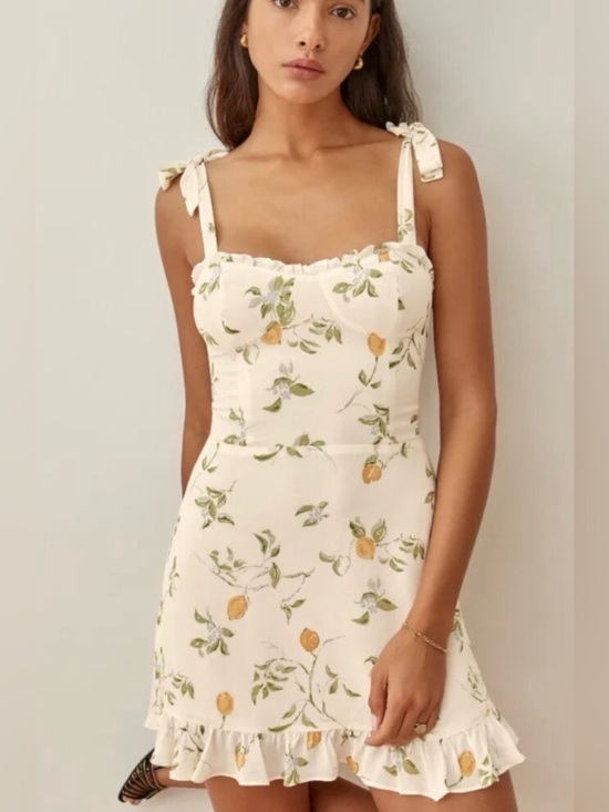 Reformation Dresses & Skirts - Reformation Christine Citron Mini Dress with Lemon Print
